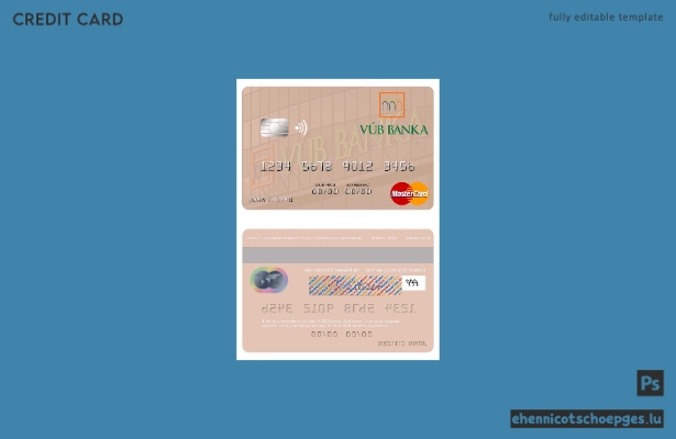 Beispielvorschau der Mastercard der slowakischen VUB Bank